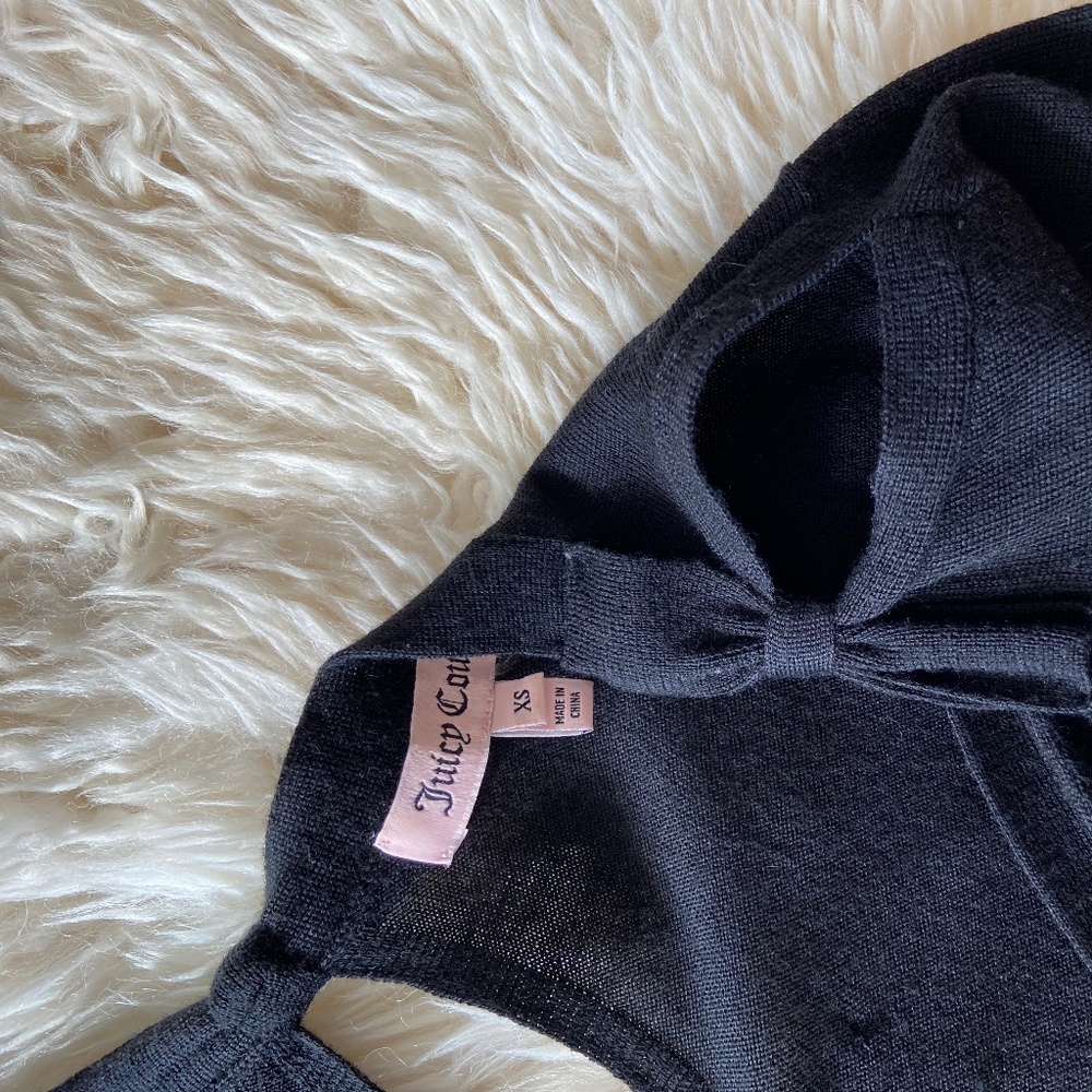 Juicy Couture wool cardigan with ribbons cut out